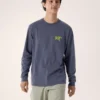 Camicia da uomo Kragg SL in cotone con motivo a uccelli a maniche lunghe