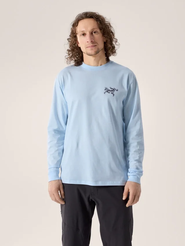 Camicia da uomo Kragg SL in cotone con motivo a uccelli a maniche lunghe
