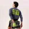 Camicia da uomo Kragg SL in cotone con motivo a uccelli a maniche lunghe