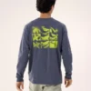Camicia da uomo Kragg SL in cotone con motivo a uccelli a maniche lunghe