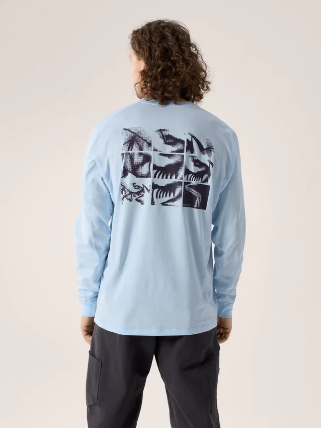 Camicia da uomo Kragg SL in cotone con motivo a uccelli a maniche lunghe