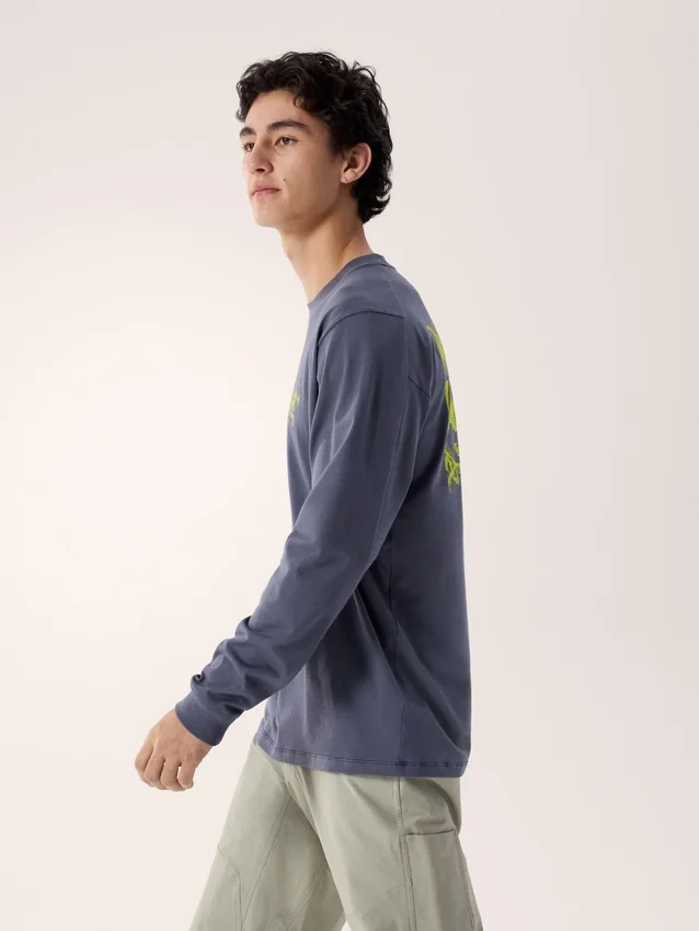 Camicia da uomo Kragg SL in cotone con motivo a uccelli a maniche lunghe