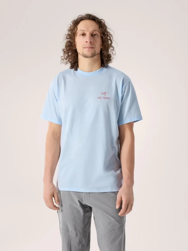 Camicia Kragg SL in cotone con stampa “Bird Word” a maniche corte da uomo