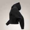 Felpa con cappuccio corta e zip integrale Emblem da donna