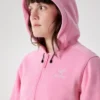 Felpa con cappuccio corta e zip integrale Emblem da donna