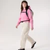 Felpa con cappuccio corta e zip integrale Emblem da donna