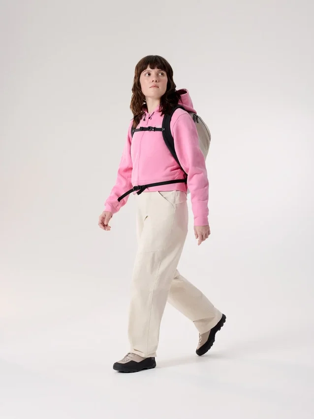 Felpa con cappuccio corta e zip integrale Emblem da donna