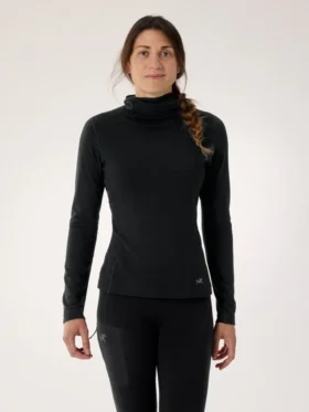 Felpa con cappuccio da donna in lana merino Satoro