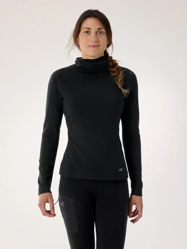 Felpa con cappuccio da donna in lana merino Satoro