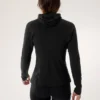 Felpa con cappuccio da donna in lana merino Satoro