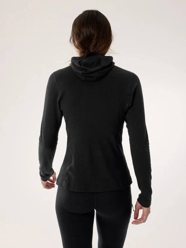 Felpa con cappuccio da donna in lana merino Satoro