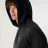 Felpa con cappuccio e zip integrale Emblem da uomo