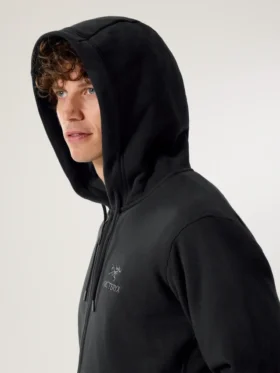 Felpa con cappuccio e zip integrale Emblem da uomo
