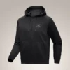 Felpa con cappuccio e zip integrale Emblem da uomo