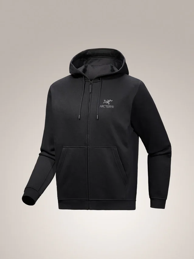 Felpa con cappuccio e zip integrale Emblem da uomo