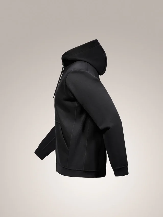 Felpa con cappuccio e zip integrale Emblem da uomo