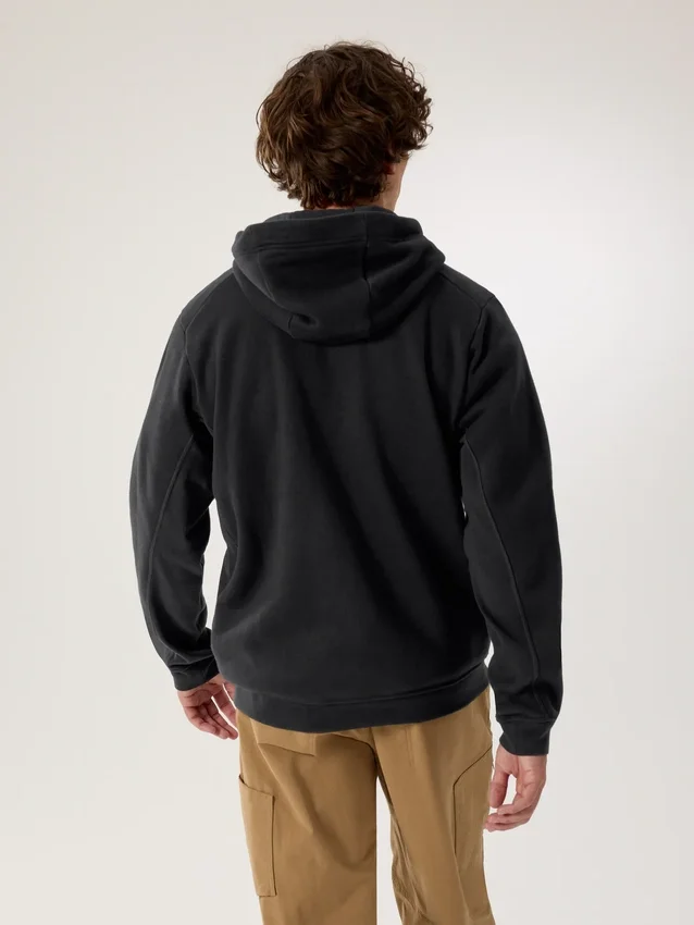 Felpa con cappuccio e zip integrale Emblem da uomo