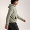 Felpa con cappuccio e zip integrale Emblem da uomo in pile