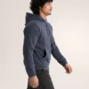 Felpa con cappuccio e zip integrale Emblem da uomo in pile