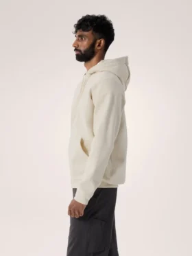 Felpa con cappuccio e zip integrale Emblem da uomo in pile