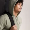 Felpa con cappuccio e zip integrale Emblem da uomo in pile