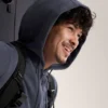 Felpa con cappuccio e zip integrale Emblem da uomo in pile