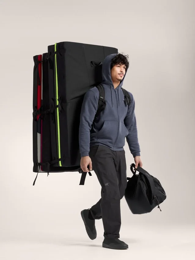 Felpa con cappuccio e zip integrale Emblem da uomo in pile