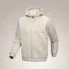 Felpa con cappuccio e zip integrale Emblem da uomo in pile