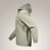 Felpa con cappuccio e zip integrale Emblem da uomo in pile