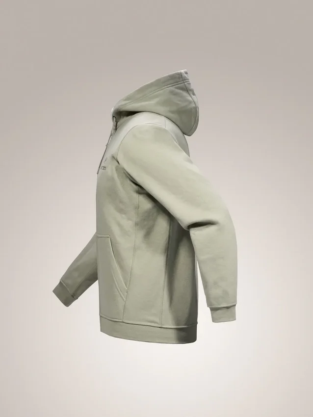 Felpa con cappuccio e zip integrale Emblem da uomo in pile