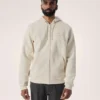 Felpa con cappuccio e zip integrale Emblem da uomo in pile