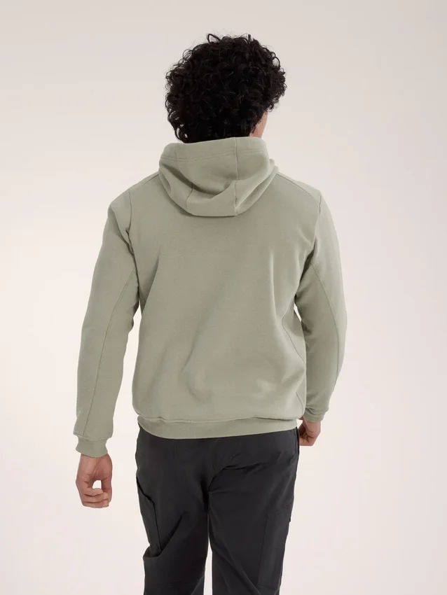 Felpa con cappuccio e zip integrale Emblem da uomo in pile