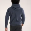 Felpa con cappuccio e zip integrale Emblem da uomo in pile
