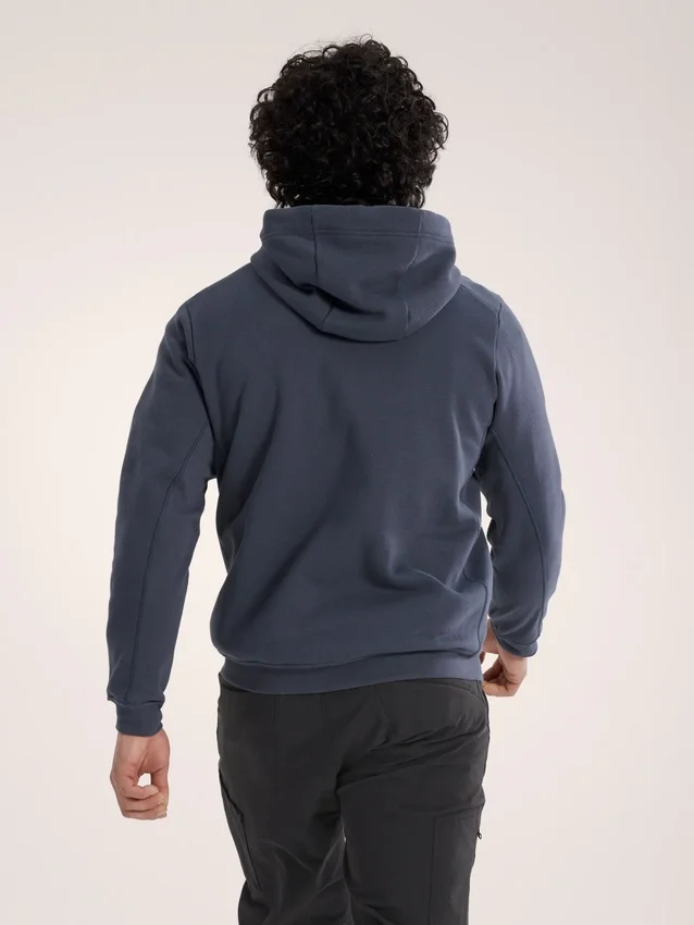 Felpa con cappuccio e zip integrale Emblem da uomo in pile