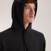 Felpa con cappuccio Emblem da uomo in pile