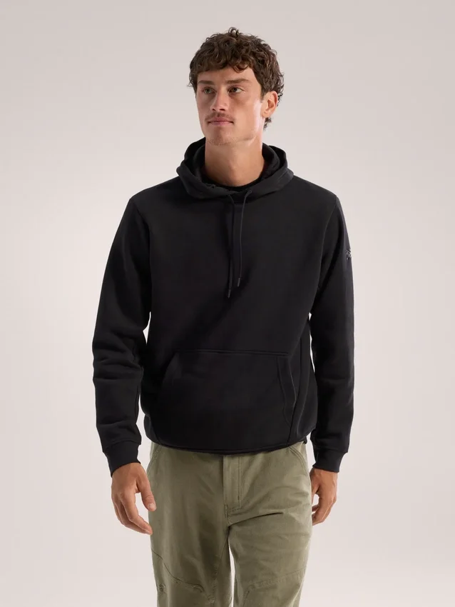 Felpa con cappuccio Emblem da uomo in pile