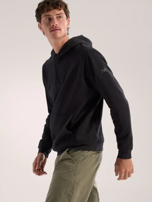 Felpa con cappuccio Emblem da uomo in pile