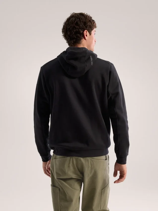 Felpa con cappuccio Emblem da uomo in pile