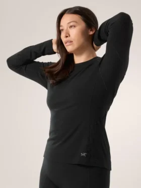 Maglia a maniche lunghe da donna Satoro in lana merino con collo a giro