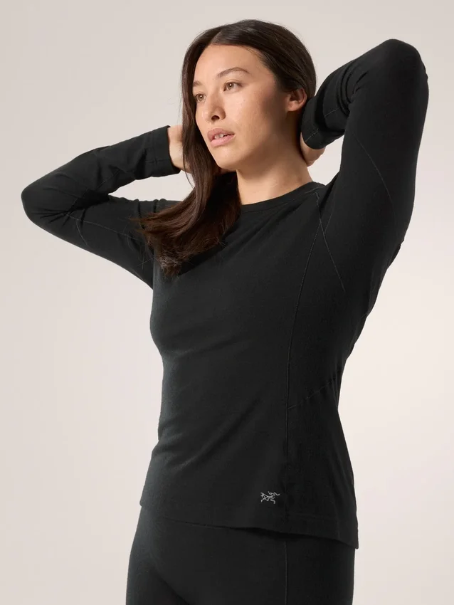 Maglia a maniche lunghe da donna Satoro in lana merino con collo a giro