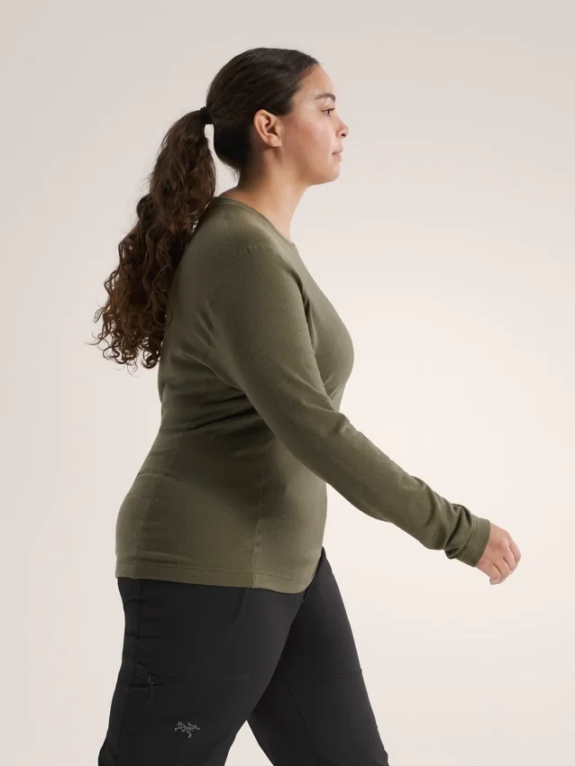 Maglia a maniche lunghe da donna Satoro in lana merino con collo a giro