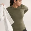 Maglia a maniche lunghe da donna Satoro in lana merino con collo a giro