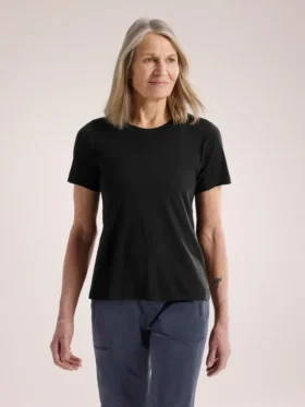 Maglietta a maniche corte in lana merino Lana da donna