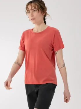 Maglietta a maniche corte in lana merino Lana da donna