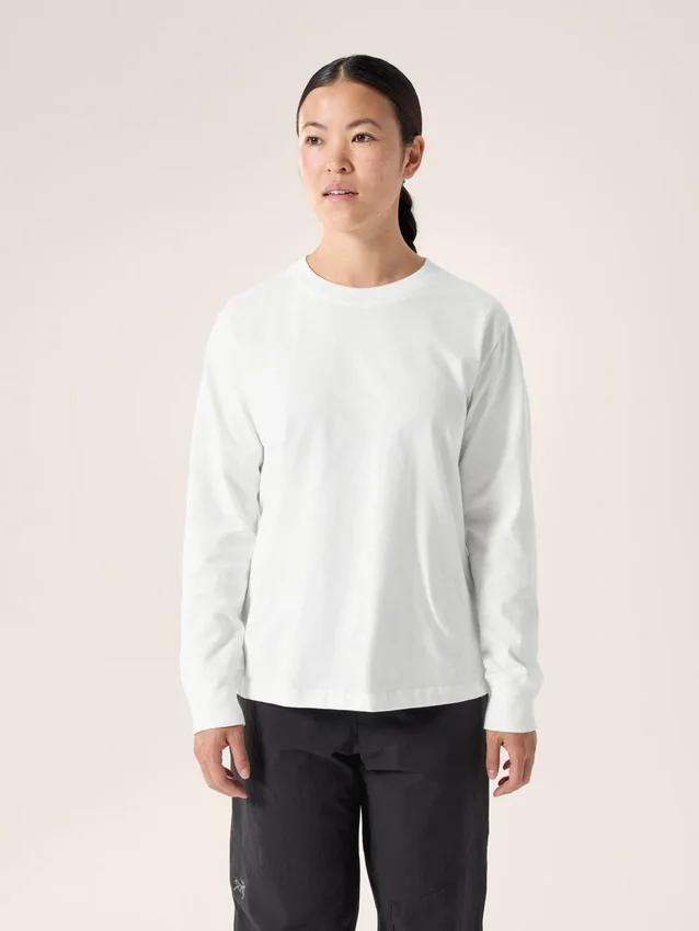 Maglietta a maniche lunghe con collo rotondo Kragg Cotton Bird da donna