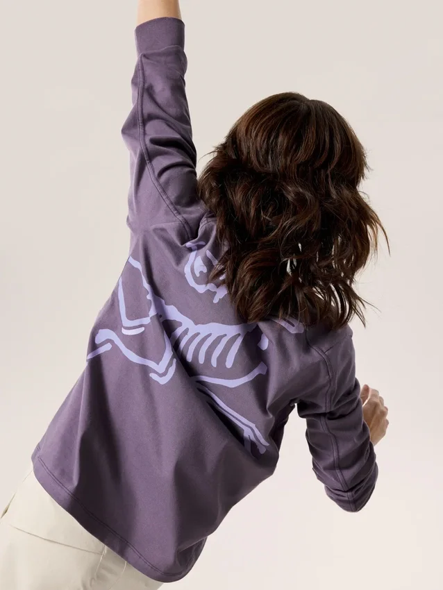 Maglietta a maniche lunghe con collo rotondo Kragg Cotton Bird da donna