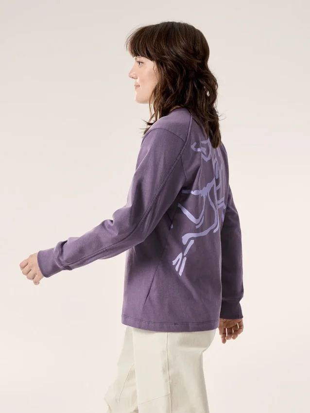 Maglietta a maniche lunghe con collo rotondo Kragg Cotton Bird da donna