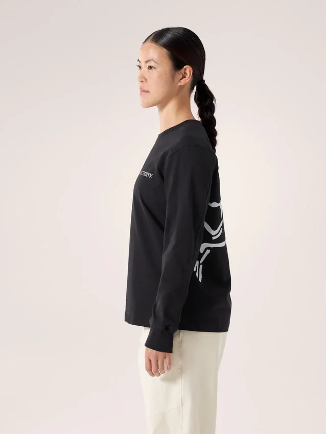 Maglietta a maniche lunghe con collo rotondo Kragg Cotton Bird da donna