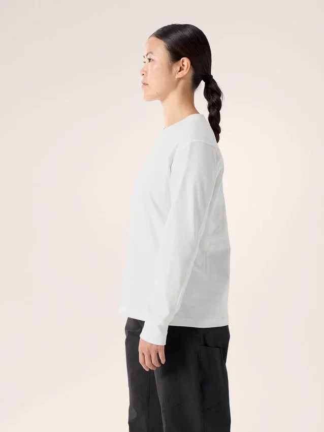 Maglietta a maniche lunghe con collo rotondo Kragg Cotton Bird da donna