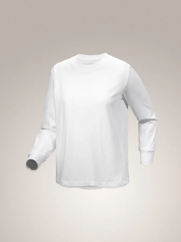 Maglietta a maniche lunghe con collo rotondo Kragg Cotton Bird da donna